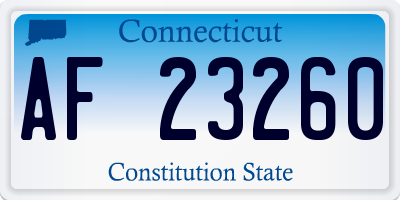 CT license plate AF23260