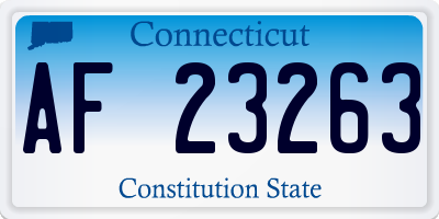 CT license plate AF23263