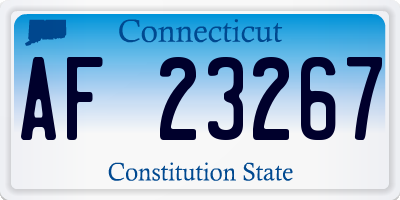 CT license plate AF23267