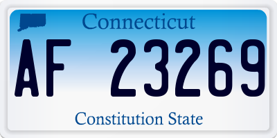 CT license plate AF23269