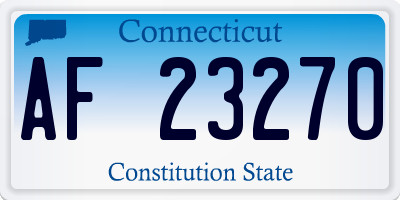 CT license plate AF23270