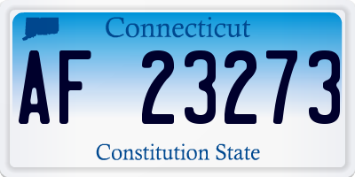 CT license plate AF23273