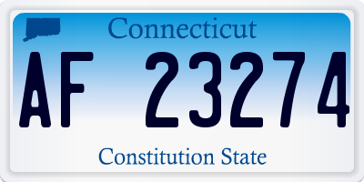 CT license plate AF23274