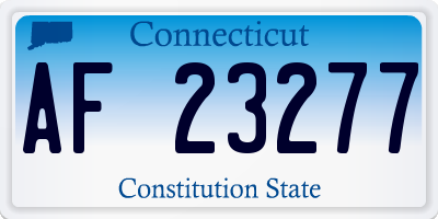 CT license plate AF23277