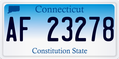 CT license plate AF23278