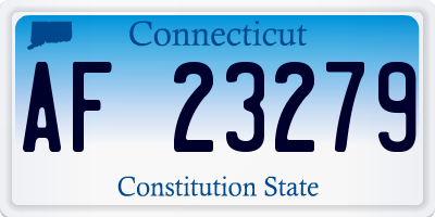 CT license plate AF23279