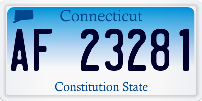 CT license plate AF23281