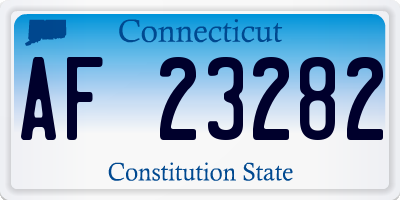 CT license plate AF23282