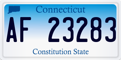 CT license plate AF23283