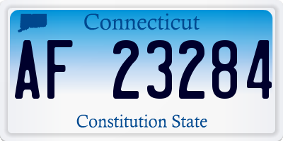 CT license plate AF23284