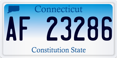 CT license plate AF23286