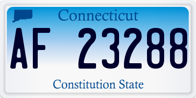 CT license plate AF23288