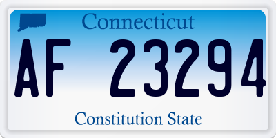 CT license plate AF23294