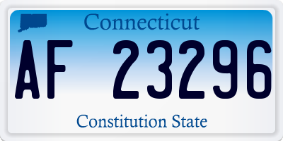 CT license plate AF23296