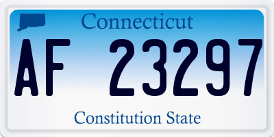 CT license plate AF23297