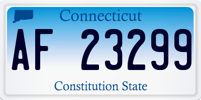 CT license plate AF23299