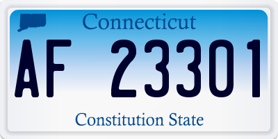 CT license plate AF23301