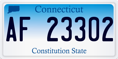 CT license plate AF23302