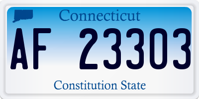 CT license plate AF23303