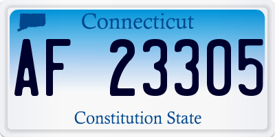 CT license plate AF23305