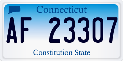 CT license plate AF23307
