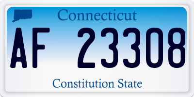 CT license plate AF23308