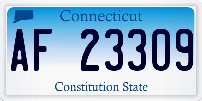 CT license plate AF23309