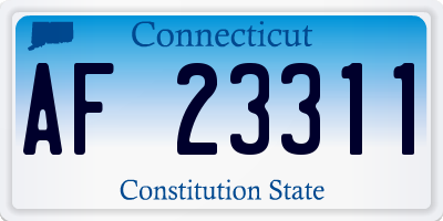 CT license plate AF23311