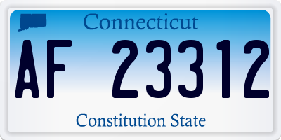 CT license plate AF23312