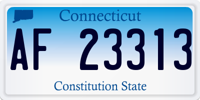 CT license plate AF23313