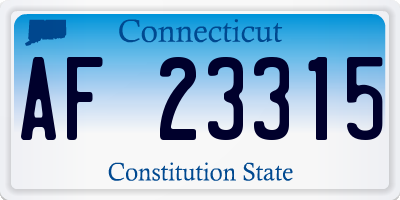 CT license plate AF23315