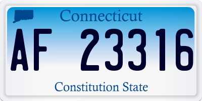 CT license plate AF23316