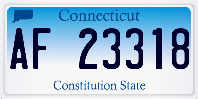 CT license plate AF23318