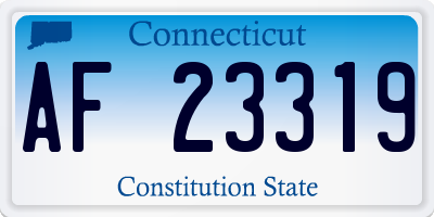 CT license plate AF23319