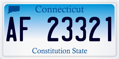CT license plate AF23321