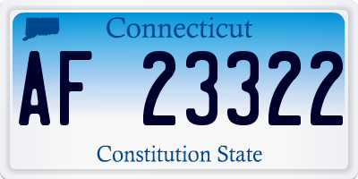 CT license plate AF23322
