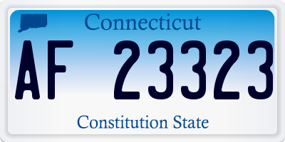 CT license plate AF23323