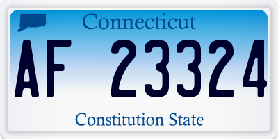 CT license plate AF23324