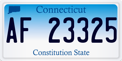 CT license plate AF23325