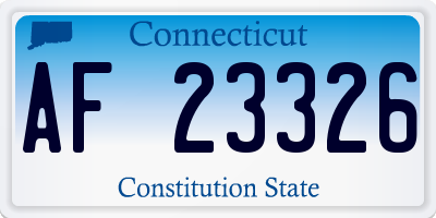 CT license plate AF23326