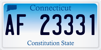 CT license plate AF23331