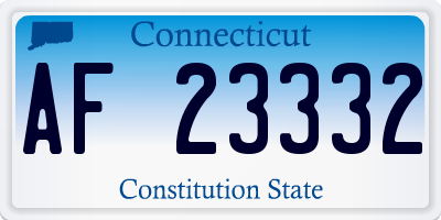 CT license plate AF23332