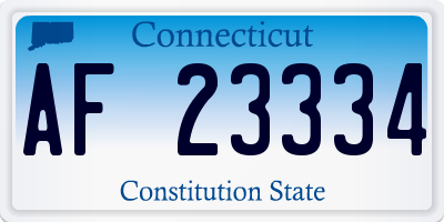 CT license plate AF23334