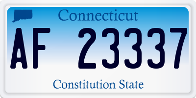 CT license plate AF23337