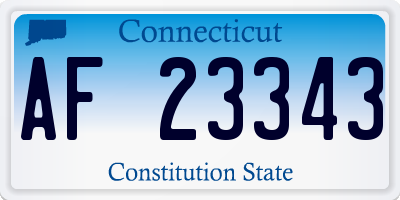 CT license plate AF23343