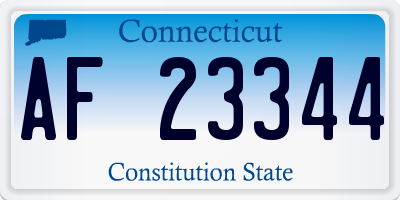 CT license plate AF23344
