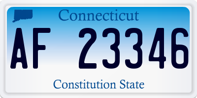 CT license plate AF23346