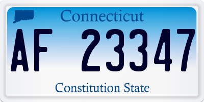 CT license plate AF23347