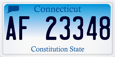 CT license plate AF23348