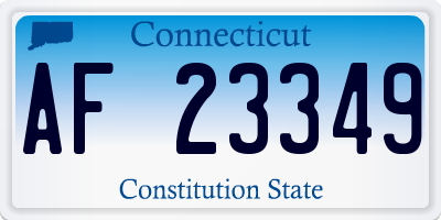 CT license plate AF23349